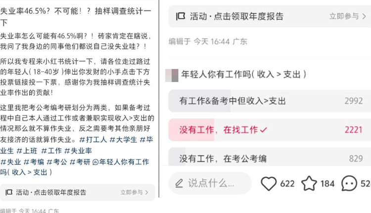 中国经济持续低迷,大量人员失业。
