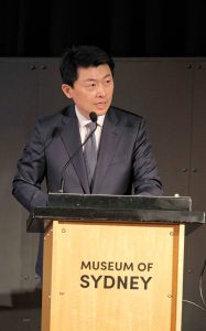  駐雪梨臺北經濟文化辦事處長吳正偉致詞