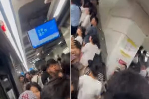 深圳地鐵11號線6月17日早上突發故障，期間一度傳出爆炸，現場一度混亂，有乘客尖叫逃跑。（視頻擷圖）