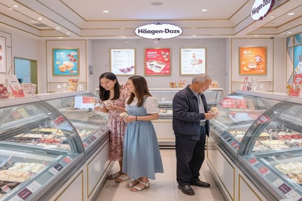 傳通用磨坊擬售Haagen-Dazs中國門市。（Gemini製圖）