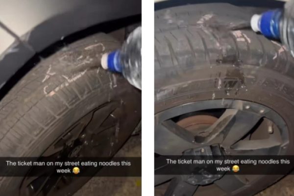 汽車輪胎粉筆印