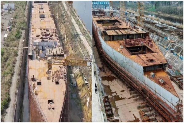 近日，有空拍视频显示，投资10亿元人民币开建的四川版「泰坦尼克号」，11年过去了仍未完工，几乎烂尾。（微博撷图）