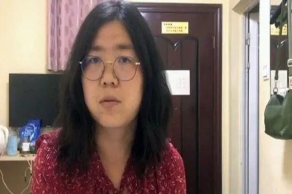 中國公民記者張展。資料圖片。（維權網擷圖）