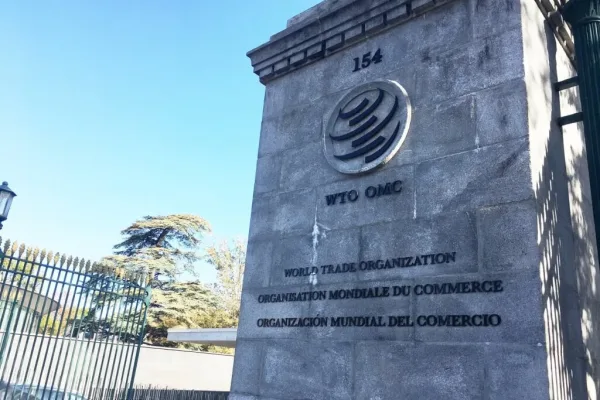 WTO總部外觀。（世貿組織FB擷圖）