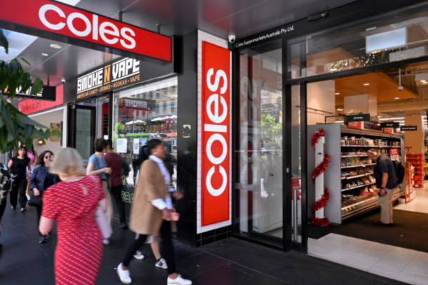 墨爾本中央商務區 (CBD) 的一家 Coles 超市。 (Photo by William WEST / AFP) (Photo by WILLIAM WEST/AFP via Getty Images)