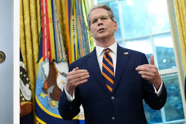 美国财政部长斯科特·贝森特（Scott Bessent)。(Photo by Kevin Dietsch/Getty Images)