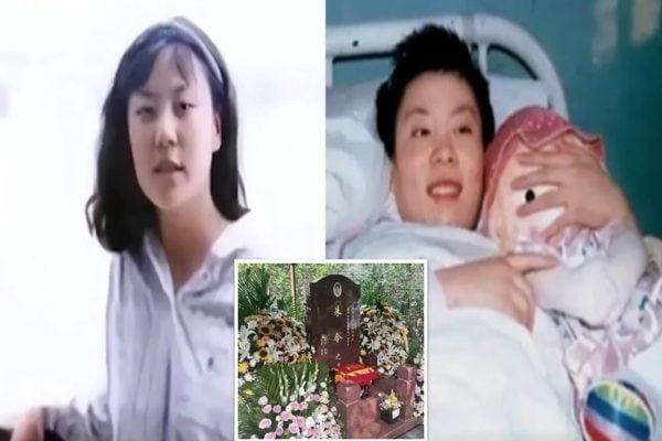 1994年「鉈中毒」受害者、清華大學學生朱令的骨灰於2025年8月12日下葬於北京萬安公墓。（網路圖片合成）