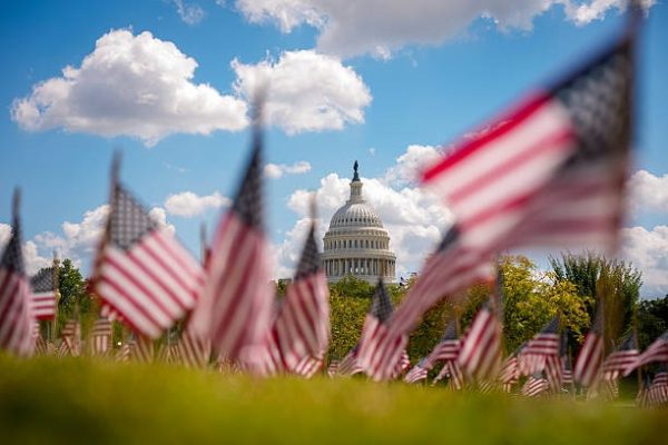美國德州聯邦參議員克魯茲（Ted Cruz）正在參議院推進打擊中共強摘良心犯器官的《法輪功保護法案》。圖中的圓頂為美國國會大廈。（Andrew Harnik/Getty Images）
