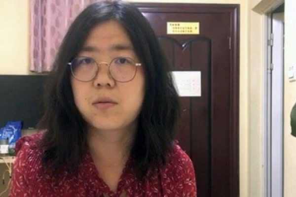 中國公民記者張展。資料圖片。（維權網擷圖）