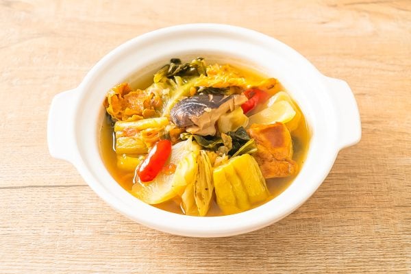 boiled pickled cabbage and bitter gourd soup