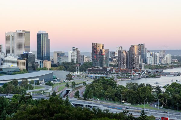 圖為西澳首府珀斯市中心遠景。 （週鑫／大紀元）