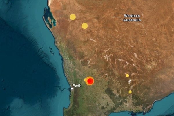 西澳小鎮發生4.8級地震。（澳洲地質局）