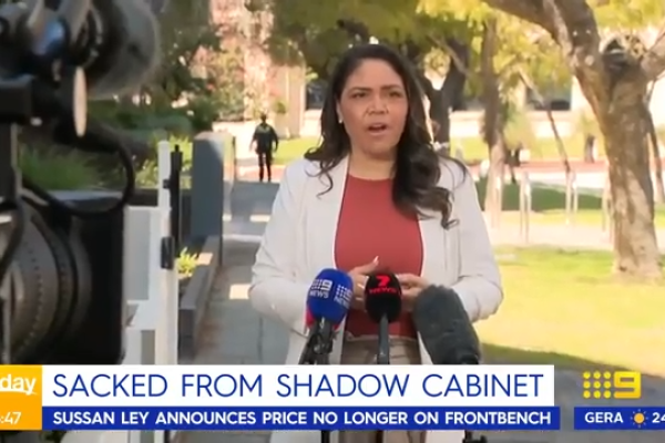 参议员 Jacinta Nampijinpa Price 被解职 | 9 News Australia / 优兔视频截图