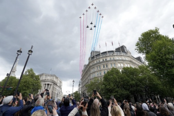 英國空軍進行飛行表演。（Getty Images圖片）