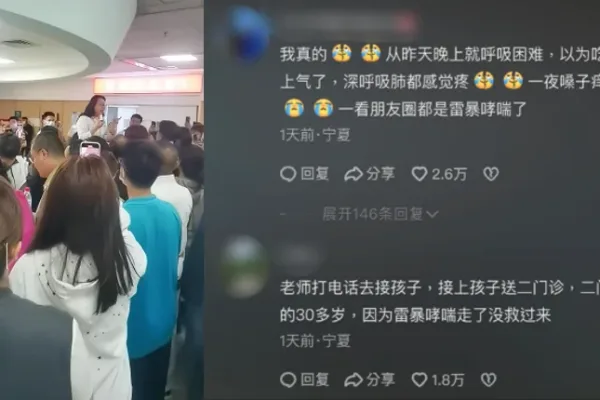 醫院,急診,雷暴哮喘,胸悶,呼吸困難,哮喘,花粉